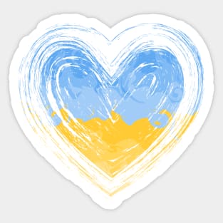 Heart in the colors of the Ukrainian flag Sticker